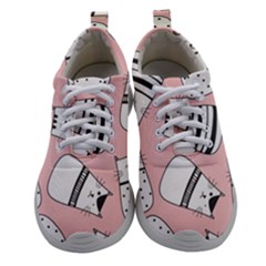 Cute Cats Cartoon Seamless-pattern Women Athletic Shoes by Vaneshart
