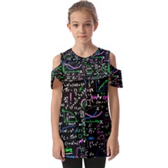 Math-linear-mathematics-education-circle-background Fold Over Open Sleeve Top by Vaneshart
