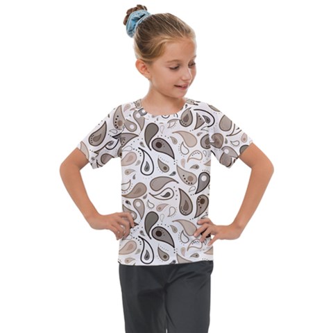 Paisley Pattern Background Graphic Kids  Mesh Piece Tee by Vaneshop