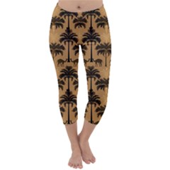 Camel Palm Tree Capri Winter Leggings  by Vaneshop