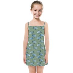 Fishes Pattern Background Theme Kids  Summer Sun Dress by Vaneshop
