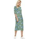 Fishes Pattern Background Theme Bow Sleeve Chiffon Midi Dress View3