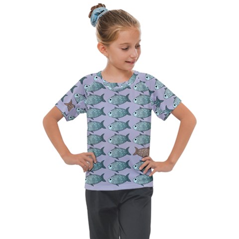 Fishes Pattern Background Theme Art Kids  Mesh Piece Tee by Vaneshop