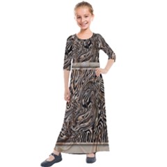 Zebra Abstract Background Kids  Quarter Sleeve Maxi Dress by Vaneshop