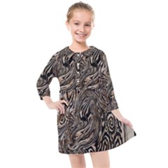 Zebra Abstract Background Kids  Quarter Sleeve Shirt Dress by Vaneshop