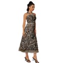 Zebra Abstract Background Sleeveless Cross Front Cocktail Midi Chiffon Dress View3