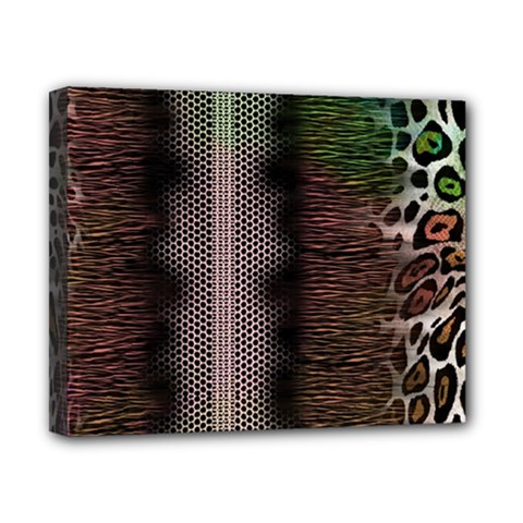 Leopard Animal Shawl Honeycomb Canvas 10  X 8  (stretched) by Vaneshop