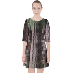 Leopard Animal Shawl Honeycomb Quarter Sleeve Pocket Dress by Vaneshop