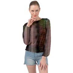 Leopard Animal Shawl Honeycomb Banded Bottom Chiffon Top by Vaneshop