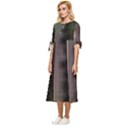 Leopard Animal Shawl Honeycomb Bow Sleeve Chiffon Midi Dress View2