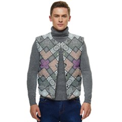 Mandala Decoration Floral Flower Men s Short Button Up Puffer Vest	 by Vaneshop
