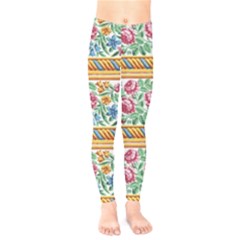 Flower Fabric Design Kids  Classic Winter Leggings by Vaneshop