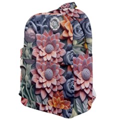 3d Flower Bloom Embossed Pattern Classic Backpack by Vaneshop