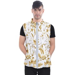 Flowers Gold Floral Men s Puffer Vest by Vaneshop