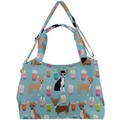 Chihuahua Bubble Kawaii Boba Tea Cute Dog Double Compartment Shoulder Bag by Wav3s