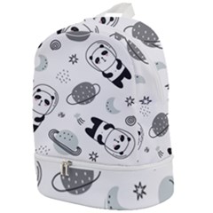Panda Floating In Space And Star Zip Bottom Backpack by Wav3s
