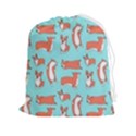 Corgis On Teal Drawstring Pouch (2XL) View1