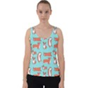 Corgis On Teal Velvet Tank Top View1