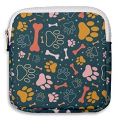 Dog Paw Colorful Fabrics Digitally Mini Square Pouch by Wav3s