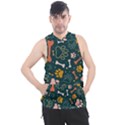 Dog Paw Colorful Fabrics Digitally Men s Sleeveless Hoodie View1