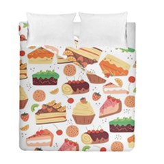 Seamless Pattern Hand Drawing Cartoon Dessert And Cake Duvet Cover Double Side (full/ Double Size) by Wav3s