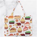 Seamless Pattern Hand Drawing Cartoon Dessert And Cake Zipper Medium Tote Bag View1