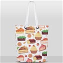 Seamless Pattern Hand Drawing Cartoon Dessert And Cake Full Print Rope Handle Tote (Small) View1