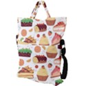 Seamless Pattern Hand Drawing Cartoon Dessert And Cake Fold Over Handle Tote Bag View2