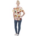 Seamless Pattern Hand Drawing Cartoon Dessert And Cake Women s Short Sleeve Pocket Shirt View2
