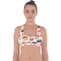 Seamless Pattern Hand Drawing Cartoon Dessert And Cake Cross Back Hipster Bikini Top  View1
