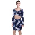 Space Cat Illustration Pattern Astronaut Top and Skirt Sets View1