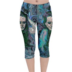 Alphonse Woman Velvet Capri Leggings  by MRNStudios