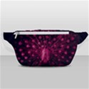 Peacock Pink Black Feather Abstract Waist Bag  View1
