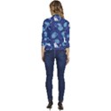 Cat Spacesuit Space Suit Astronaut Pattern Women s Draped Front 3/4 Sleeve Shawl Collar Jacket View4