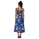 Cat Spacesuit Space Suit Astronaut Pattern Sleeveless Cross Front Cocktail Midi Chiffon Dress View4