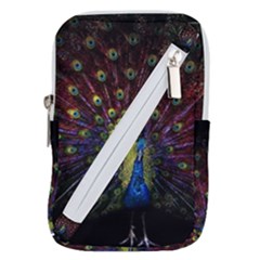 Peacock Feathers Belt Pouch Bag (large) by Wav3s