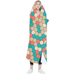 Multicolored Honeycomb Colorful Abstract Geometry Wearable Blanket by Vaneshop