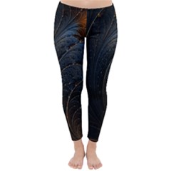 Abstract Dark Shine Structure Fractal Golden Classic Winter Leggings by Vaneshop