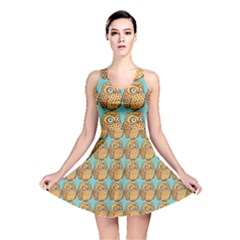 Owl Bird Pattern Reversible Skater Dress by Vaneshop