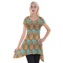 Owl Bird Pattern Short Sleeve Side Drop Tunic View1