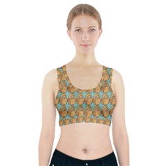Owl Bird Pattern Sports Bra With Pocket by Vaneshop