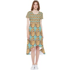 Owl Bird Pattern High Low Boho Dress by Vaneshop