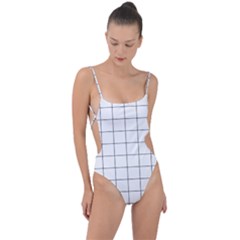 Mesh Tie Strap One Piece Swimsuit by zhou