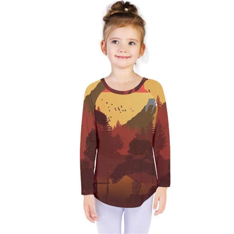 Japan Art Illustration Kids  Long Sleeve Tee by Grandong