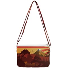 Japan Art Illustration Double Gusset Crossbody Bag by Grandong