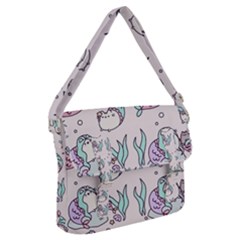 Cartoon Cat Cute Animal Design Drawing Illustration Kawaii Buckle Messenger Bag by Grandong