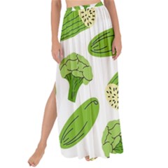 Vegetable Pattern With Composition Broccoli Maxi Chiffon Tie-up Sarong by Grandong
