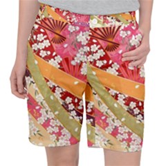 Japanese Kimono Pattern Women s Pocket Shorts by Cowasu
