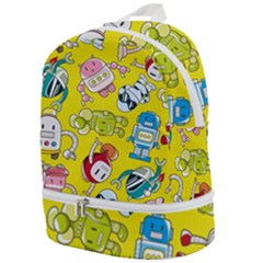 Robot Pattern Lego Zip Bottom Backpack by Cowasu
