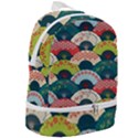 Japanese Fans Bright Pattern Zip Bottom Backpack View2
